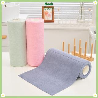 [COD] NOOKSTORY Khăn lau bát đĩa sợi nhỏ chống dầu, 20 cái/cuộn, tái sử dụng, thấm nước thay thế