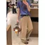 Áo thun ngắn tay in hình chim cánh cụt màu xanh mùa hè Slim-Fit Slimer Look Top Hợp thời trang