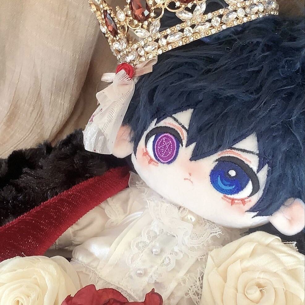 Black Butler Bo Sauce Cotton Doll 20CM Búp bê bé trai có giá trị cao Búp bê đồ chơi sang trọng Búp bê quạt hai chiều Quà tặng 4.22