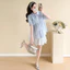 Áo sơ mi bà bầu mùa hè bằng cotton nguyên chấtjacquard