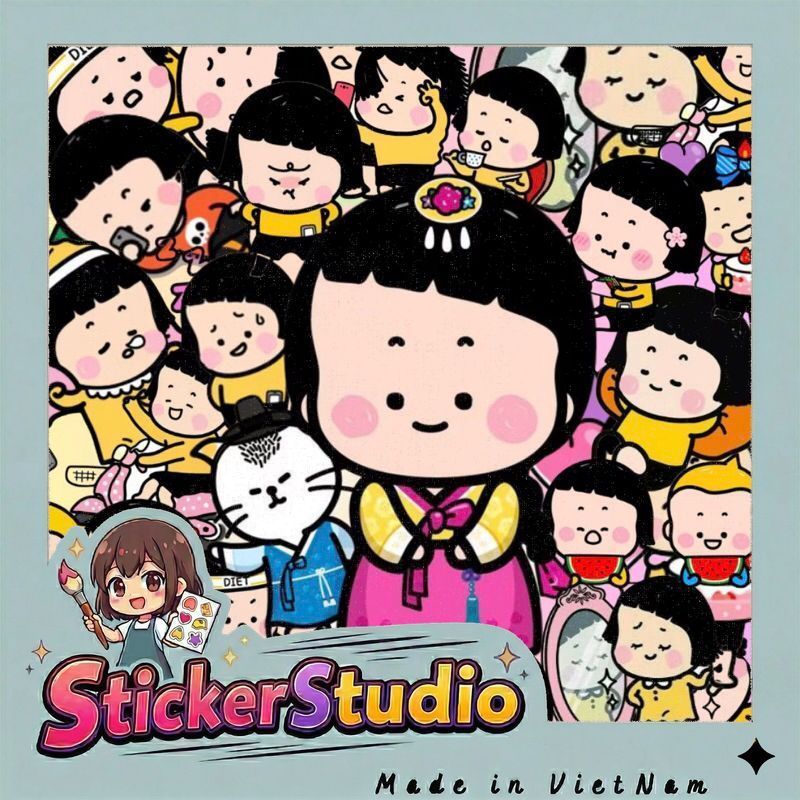 set sticker nhân vật MiMi bé xinh
