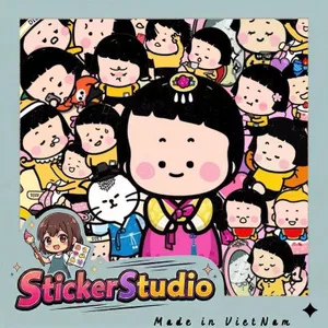 Set Sticker Nhân vật MiMi bé xinh Chống Nước Dán Laptop Vali Mũ Bảo Hiểm Sổ Tay