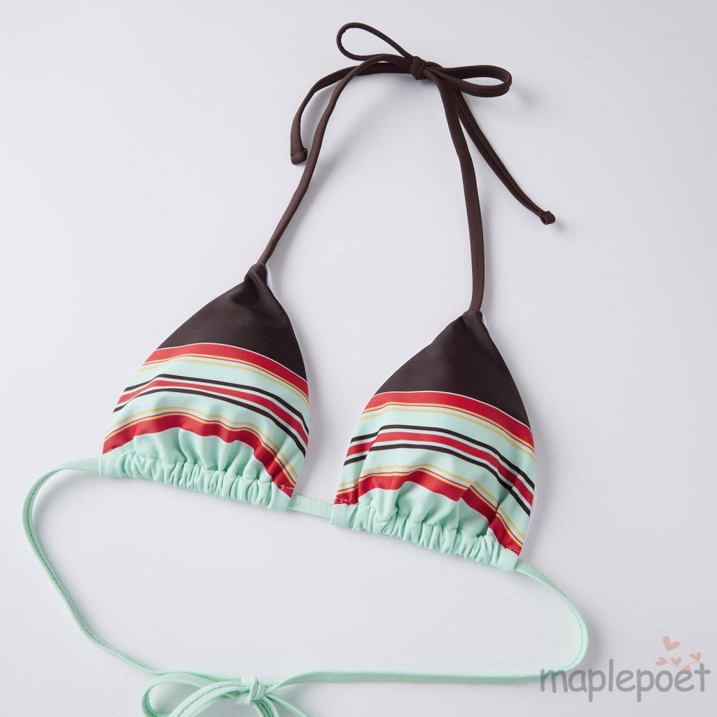 MAPLEPOET - Bộ Bikini Sọc Phong Cách Thời Trang Cho Nữ