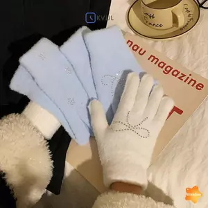 Găng tay nữ sang trọng, dễ thương chống lạnh, phù hợp đi xe đạp mùa đông
