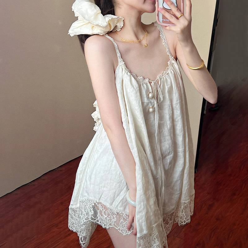ZK Đầm Babydoll Ren Thoải Mại Cho Phong Cách Đi Biển và Homewear