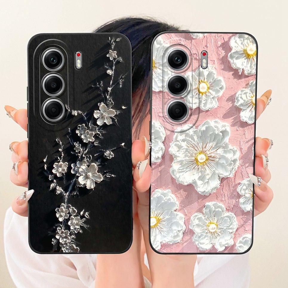 Dành Cho Tecno Camon 40 40Pro 4G 5G CM5 CM6 CM7 Ốp Điện Thoại Hoa Cúc Hoa Bướm Nơ Họa Tiết Vỏ Silicon Lỏng Ốp Lưng