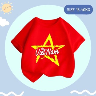 Áo thun trẻ em unisex in hình quốc kỳ, thể hiện tinh thần yêu nước, thoải mái, thoáng khí và thân thiện với da