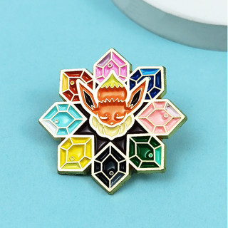 1Pc Dễ Thương Pokemon Trâm Hoạt Hình Eevee Hợp Kim Huy Hiệu Pin Phụ Kiện