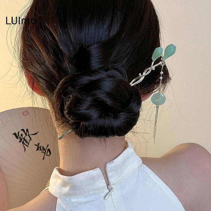 LUImo Vintage sel Kẹp Tóc Cho Nữ Cô Gái Trang Sức Mới Quà Tặng Mũ Đội Đầu Trung Quốc Hanfu Tóc Dính Phụ Kiện SBS