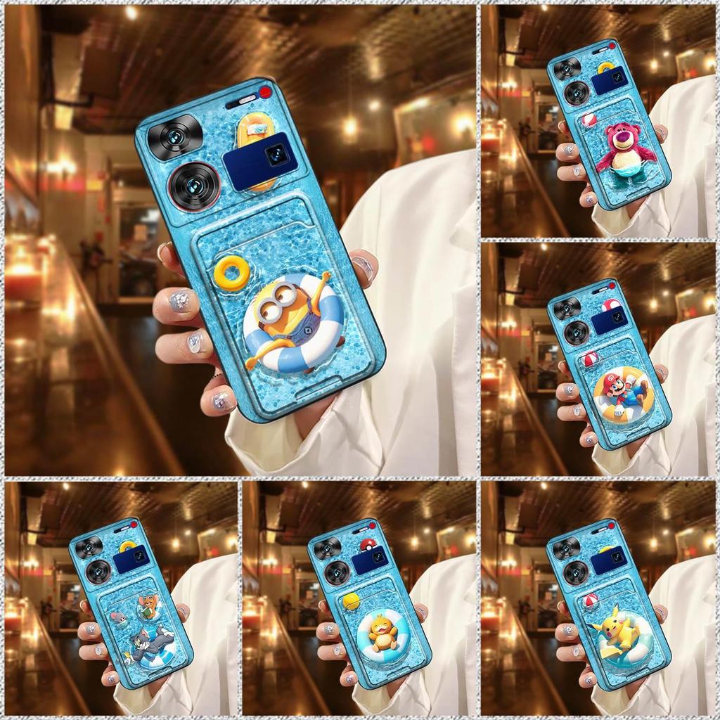 Ốp lưng silicon ZTE Nubia Z60 Ultra, khe cắm thẻ, TPU mềm, bảo vệ chống va đập, thiết kế thời trang, dễ thương