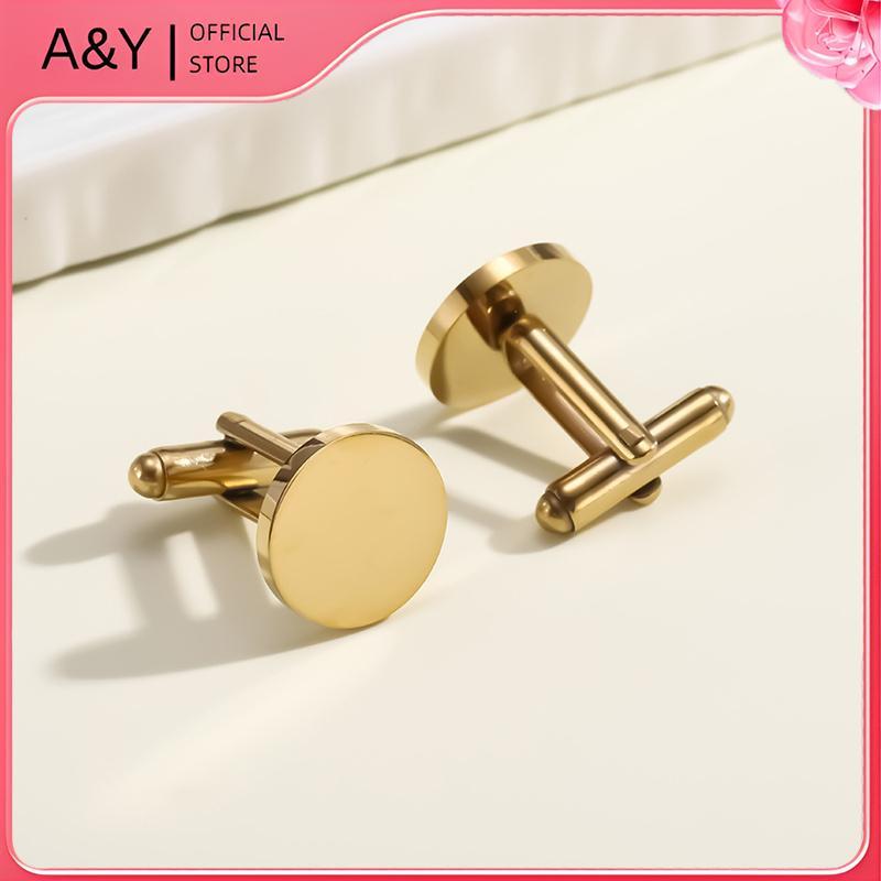 Khuy thép không gỉ tròn đánh bóng 15mm, dạng A & Y