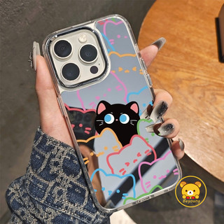 Ốp Điện Thoại Gương Chó Mèo Dễ Thương Cho iPhone 17 Pro Max Air 16E 16 Pro Max 15 14 Plus 13 12 Mini 11 Pro Max X XR XS Max 8 7 6 6s Plus SE2 SE3 Vỏ Hoạt Hình Chú Chó Con Vui Nhộn Nắp lưng