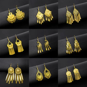 Bông tai tua rua vàng Bohemian dài phong cách dân tộc, phụ kiện du lịch retro lạ mắt, thay đổi được, kèm kẹp tai/móc bạc S925