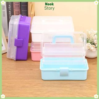 [Giao hàng từ Việt Nam] Hộp lưu trữ NOOKSTORY, Dụng cụ sắp xếp kẹp tóc trang điểm có thể gập lại dung tích lớn, Hộp nghệ thuật làm móng 2 / 3 lớp đa chức năng di động Hộ gia đình