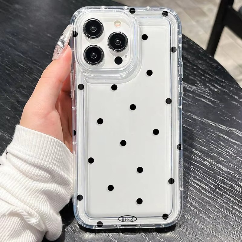 Dành Cho iPhone 16 15 14 17 13 12 11 Pro Max 16e Cho iPhone XS Max X XR 8 7 Plus SE2020 2022 Vỏ Mềm Trong Suốt Chấm Bi Thời Trang & Dễ Thương