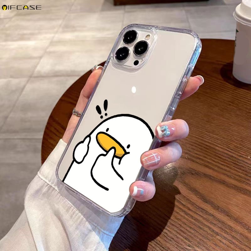 Dành Cho Honor 500 Pro 400 Smart X8D X7D Power2 9i 9N Honor500 Ốp Điện Thoại Câu Hỏi Ngộ nghĩnh Đánh Dấu Vịt Hoạt Hình Dễ Thương Đơn Giản Trong Suốt Màu Trắng Vàng Vỏ Mềm