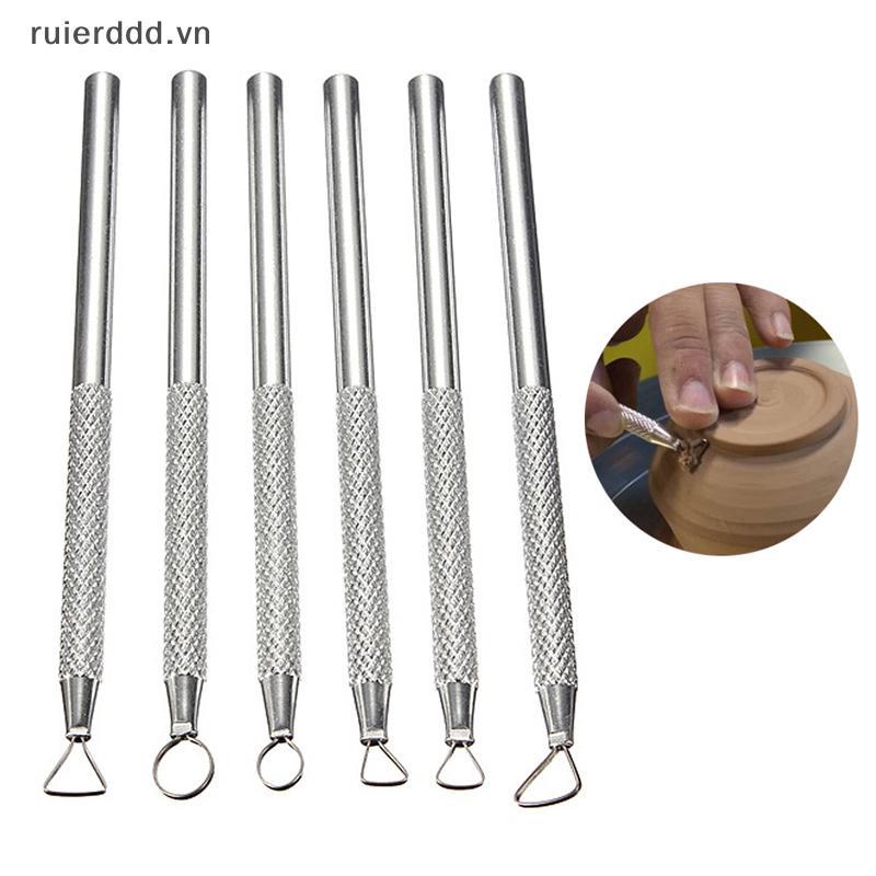 # ruierdd # 6 Dụng cụ đất sét Polymer Đồ gốm sứ Bộ dụng cụ điêu khắc ruy băng Bộ nghệ thuật thủ công.