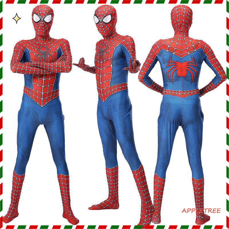 Raimi Spider-Man cosplay cho người lớn và trẻ em - Áo liền quần zentai phù hợp Halloween