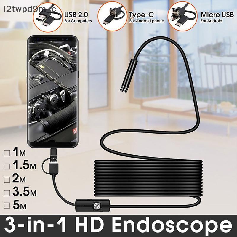 COD 3 trong 1 USB Type-C nội soi kiểm tra borescope 5.5/7/8mm Ống kính HD máy ảnh IP68 mới