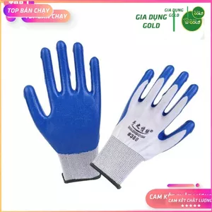 Sét 12 đôi găng tay 388 phủ sơn xanh lạo động, chống trơn