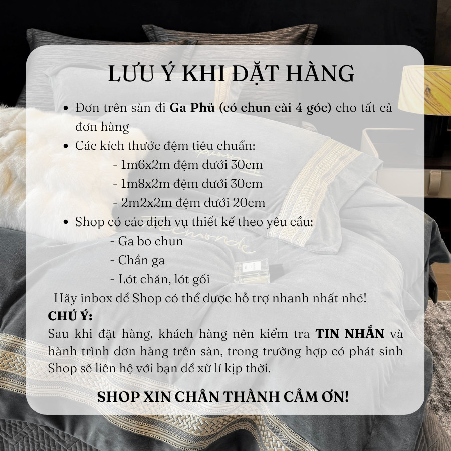 Set chăn ga 5 món chần bông nỉ nhung Memminbedding Luxury dày dặn, ấm áp, đẳng cấp sang trọng, tinh tế - Tổng hợp 68