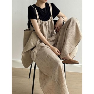 [Pre-Order]-Set Áo Đen Ngắn Tay, Quần Yếm 2 Dây Dáng Xuông Dài Rộng Rãi Phong Cách Mới 2026