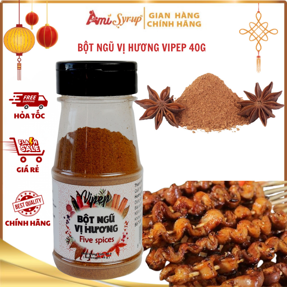 Bột Ngũ Vị Hương VIPEP 40G, Gia Vị Ướp Thịt Giúp Món Ăn Thơm Ngon, Lên Màu Đẹp Mắt