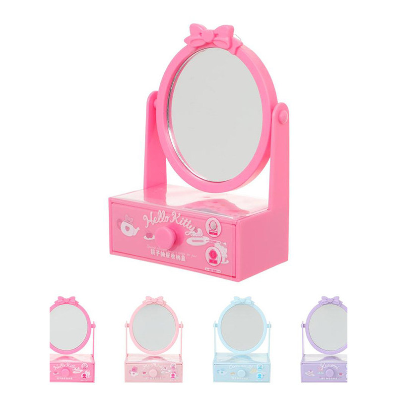 Hộp đựng ngăn kéo Miniso Sanrio có hộp đựng gương trang điểm để bàn hoạt hình dễ thương [Không bao gồm hình Mini]