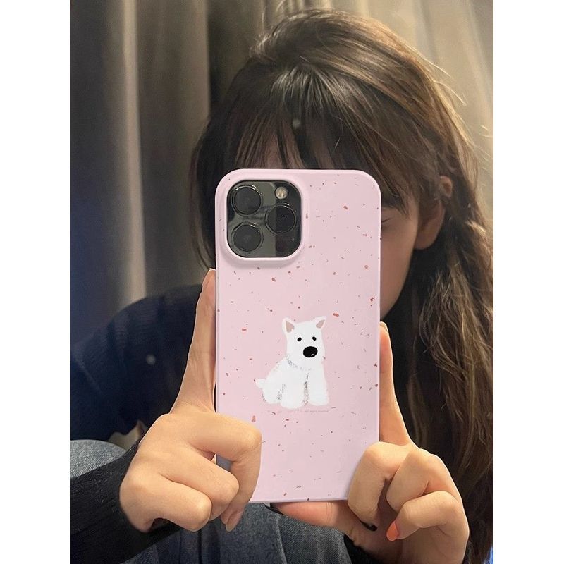 Ốp Điện Thoại Graffiti Puppy Thích Hợp Cho IPhone 17 AIR 11 12 PRO XR XSMAX 13 14 15 16 ProMax 7 8 PLUS Phim QYJS Vỏ Cứng Chống Bụi Bẩn Chống Sốc