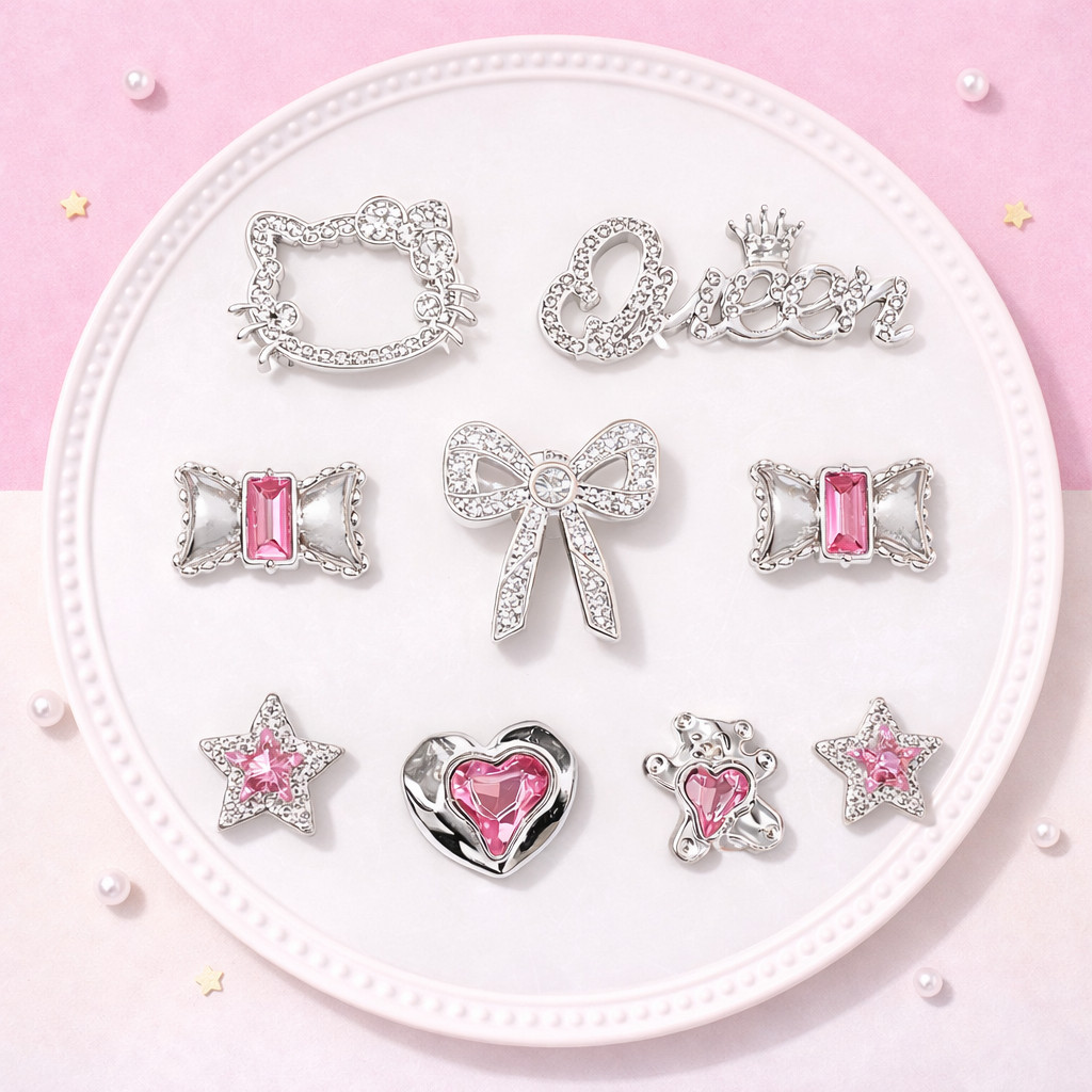 [ĐỘC QUYỀN] Set charm Hello Kitty cao cấp version 2- Bộ charm gắn dép siêu hot hit trending 2026- Có bán lẻ charm