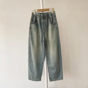 2801NNBB Xuân Thu Hè Nam Nữ Lớn Trẻ Em Phiên Bản Hàn Quốc Mỏng Denim Quần Dài