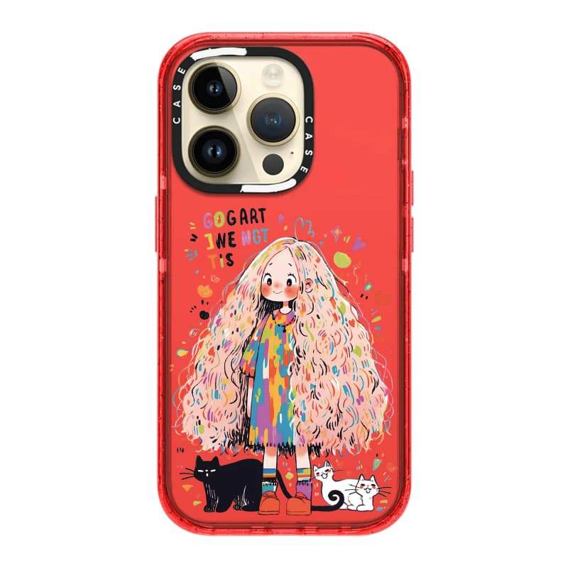 CASECASE X Cô gái tóc dài Cam / Đỏ / Perri Bộ sưu tập kẹo tím Màu sắc trong suốt Cứng hút từ tính Vỏ tác động cho Apple IPhone 13 14 15 16 17Pro Max Plus Có hộp