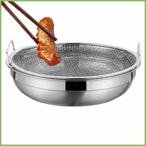 Lọc Dầu Chiên Dầu Mỡ Lưới Thoát Nước Có Tay Cầm Chịu Nhiệt Thép Không Gỉ Chảo Chiên Không Khí Khay Cho gelhvn