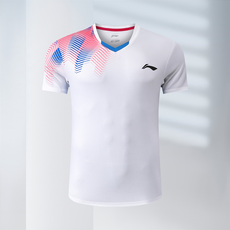 Áo sơ mi thể thao khô nhanh Li Ning cầu lông, áo sơ mi ngắn tay thi đấu thoáng khí cho nam và nữ