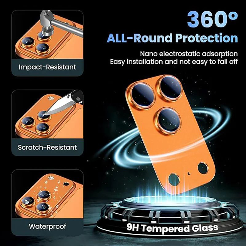 Ốp kính cường lực bảo vệ ống kính camera bằng hợp kim và kính cường lực cho iPhone 17 Pro Max ip17Pro ip17ProMax 4G 5G 2026