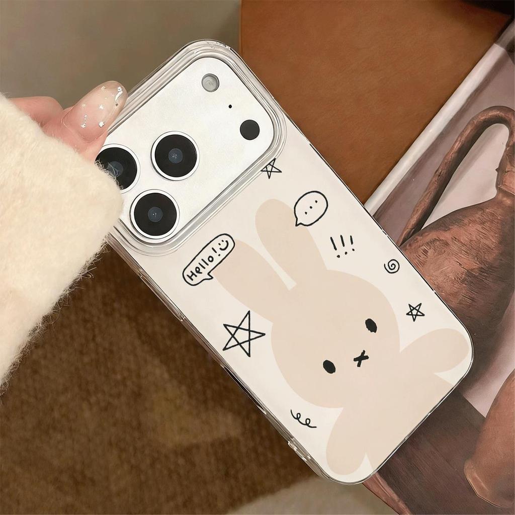 Miffy Funny cho 16 trường hợp iPhone 17Air Lớp kép 14/13/11Pro