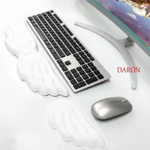 Miếng đệm hỗ trợ cổ tay chuột DARON, Thiết kế cánh phục hồi chậm Đệm chuột tiện dụng, Dễ dàng gõ sáng tạo Mềm mại chống nước Dây đeo cổ tay Chuột Thảm thư giãn cổ tay