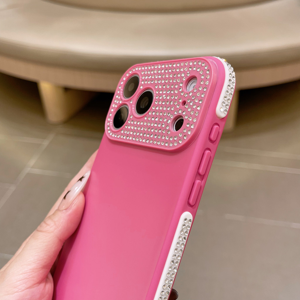 Ốp Điện Thoại Cửa Sổ Lớn Full Kim Cương Cho IPhone 17 Pro Max 17 16 15 14 13 12 ốp lưng iphone