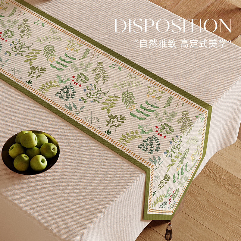 khăn trải bàn dài table runner giả lanh decor bàn ăn đám cưới lễ hội phong cách mỹ sang trọng tinh tế trang trí nội thất