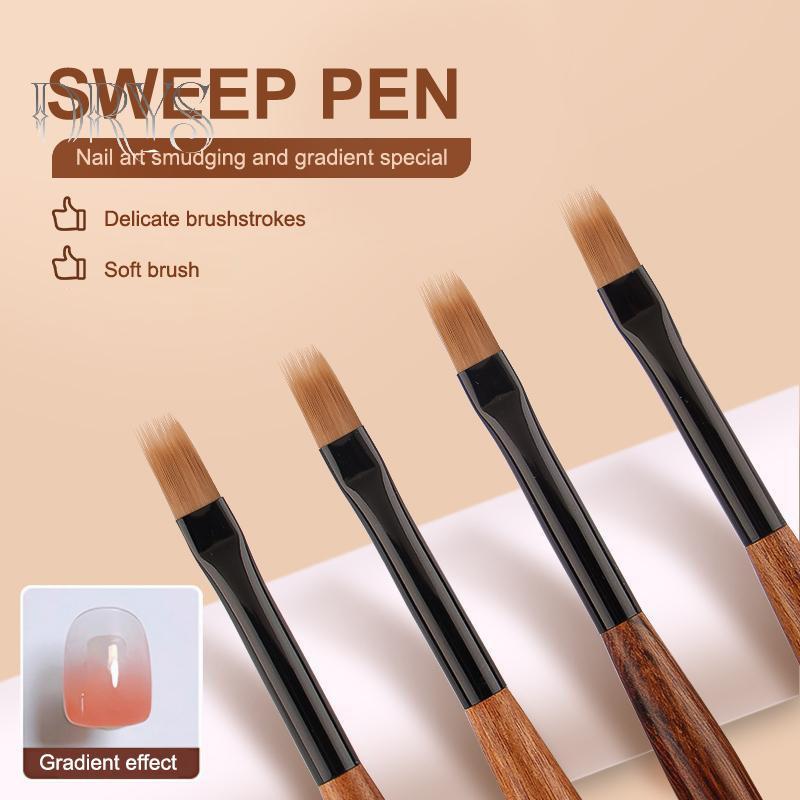(TFT) Gỗ Đàn Hương UV Gel Sơn Móng Tay Nghệ Thuật Ombre Bút Có Nắp Chi Tiết Bàn Chải Vẽ Thiên Công Cụ Làm Móng Tay Chất Lượng Cao MỚI