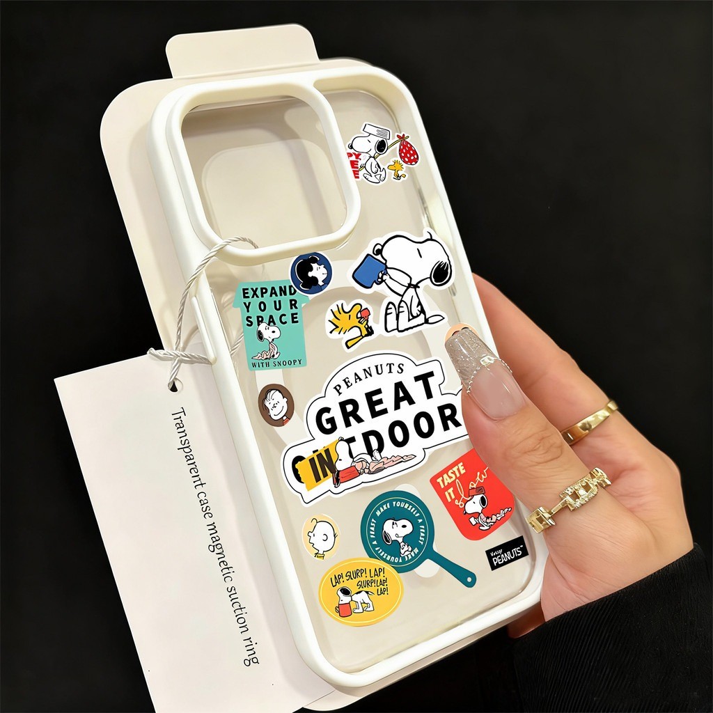 ốp lưng iphone Móc khóa Snoopy chống rơi nam châm Cho Iphone 17 14 15 16 7 xs xr 13 11 12 Pro Max Plus