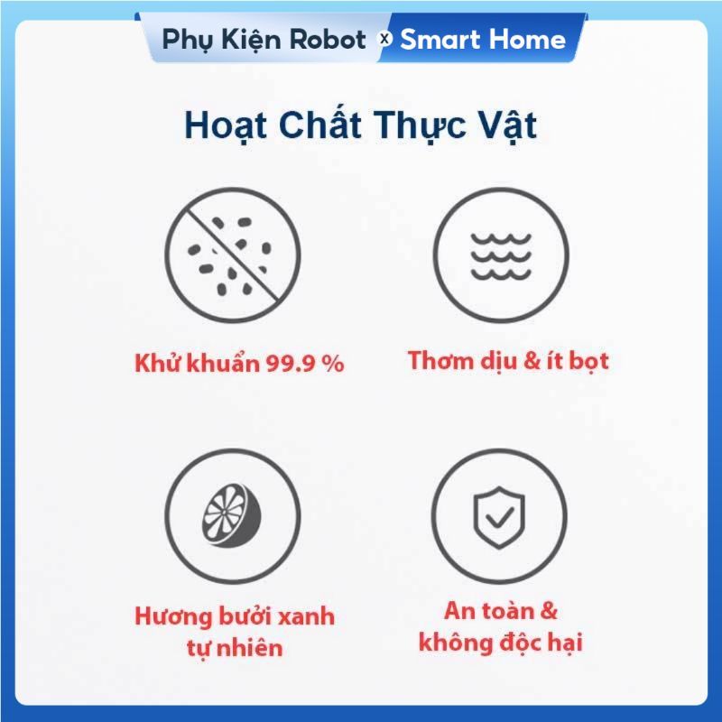 Nước Lau Sàn Cao Cấp Roborock 1 Lít Cho Robot Hút Bụi Lau Nhà, Mùi Hương Hoa Bưởi Xanh & Cam, Hàng Nội Địa Trung.