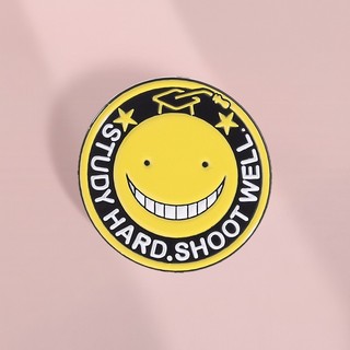 Ba lô và quần áo sáng tạo từ anime Koro Sensei - Huy hiệu men ám sát mặt cười