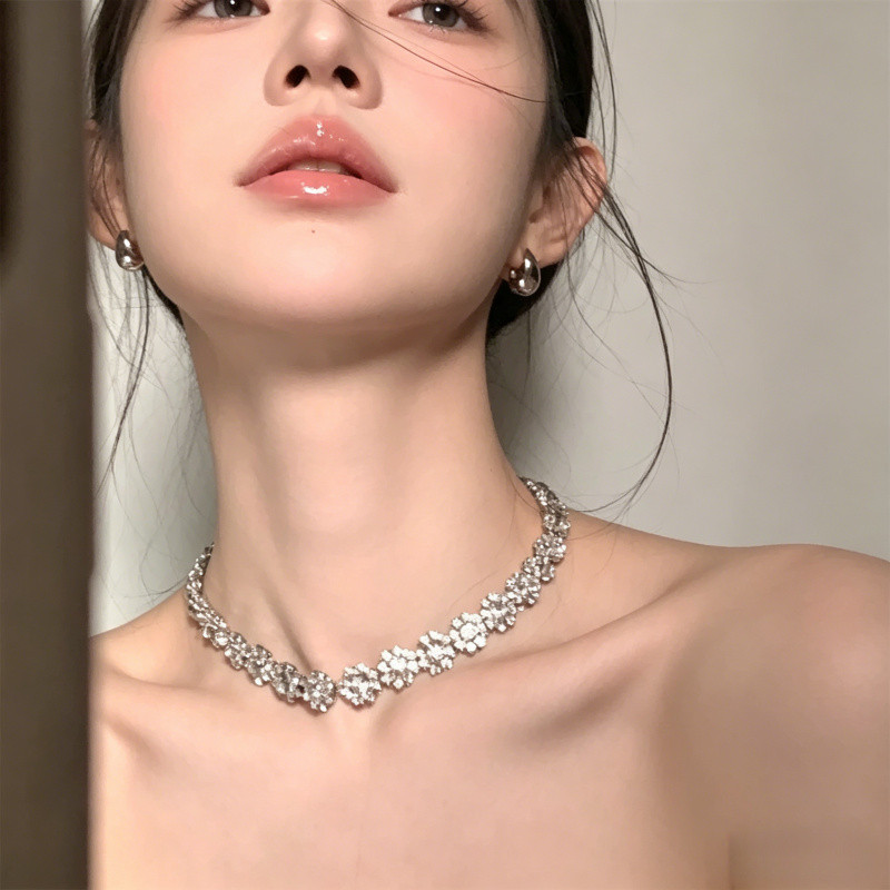 Vòng cổ zirconia full đá lấp lánh, thời trang cho nữ