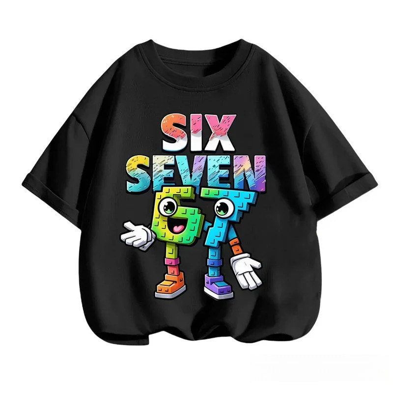 Kids Six Seven 67 Áo Sơ Mi In Hình Anime Dễ Thương Thường Ngày Tay Ngắn Mùa Hè Top ﻿ ﻿