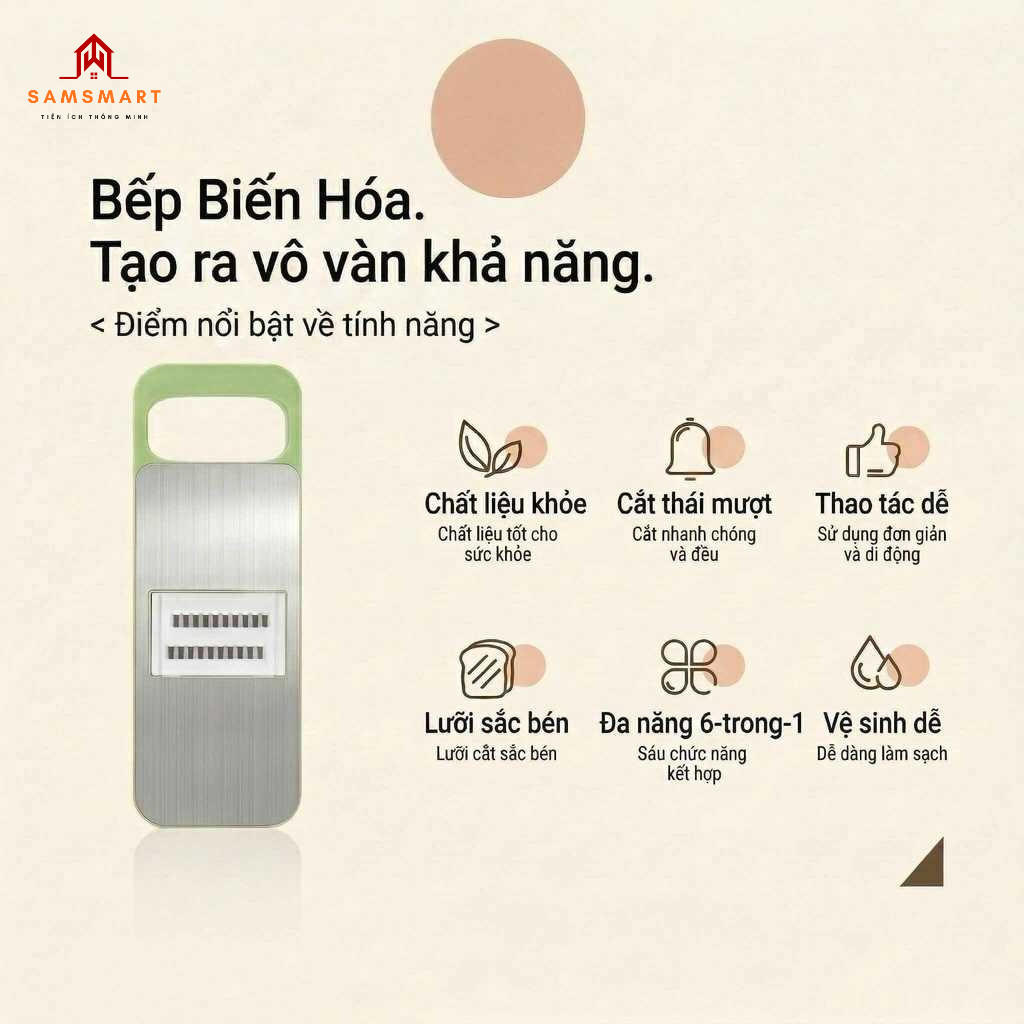 Dụng Cụ Nạo Rau Củ Inox 304 – Bào Sợi, Thái Lát Đa Năng, Có Bảo Vệ Tay Tiện Lợi