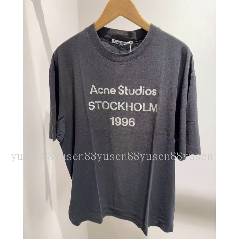 Chất Lượng Cao Sẵn Sàng XS-XL A 1996 Series Loose Retro Xịt Đau Khổ Cổ Tròn Tay Ngắn Nam Nữ Cùng Phong Cách