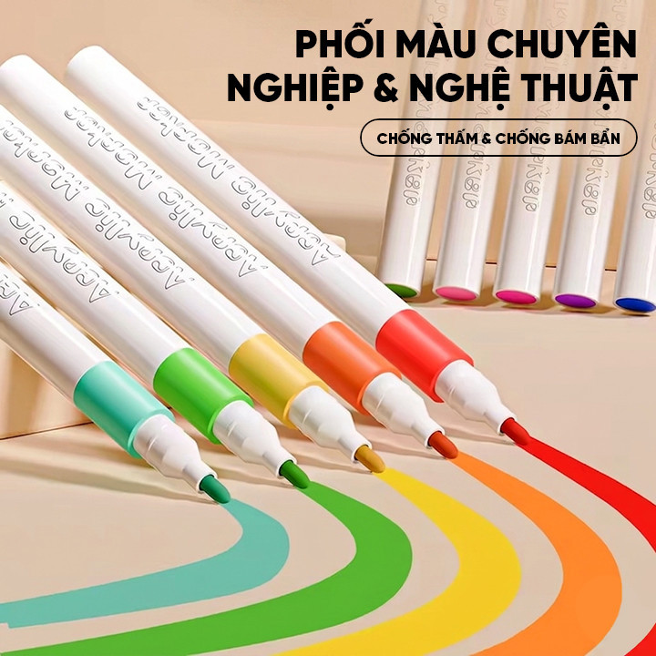 Bút Màu Nước Markers Acrylic 36/48/60/80 Màu - Cho Học Sinh Vẽ Tranh Và Sáng Tạo DIY bút đánh dấu