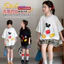 Bộ đồ thường ngày mỏng mùa hè cho bé gái 2026 Phong cách mới Áo thun hoạt hình trẻ em Mickey + Quần short sọc Bộ đồ hai mảnh