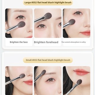 GUOXIAONIU Bàn chải trang điểm có độ bóng cao Lưỡi phẳng Bột má hồng Bàn chải mịn Mặt mờ Chi tiết Bàn chải trang điểm Dụng cụ trang điểm